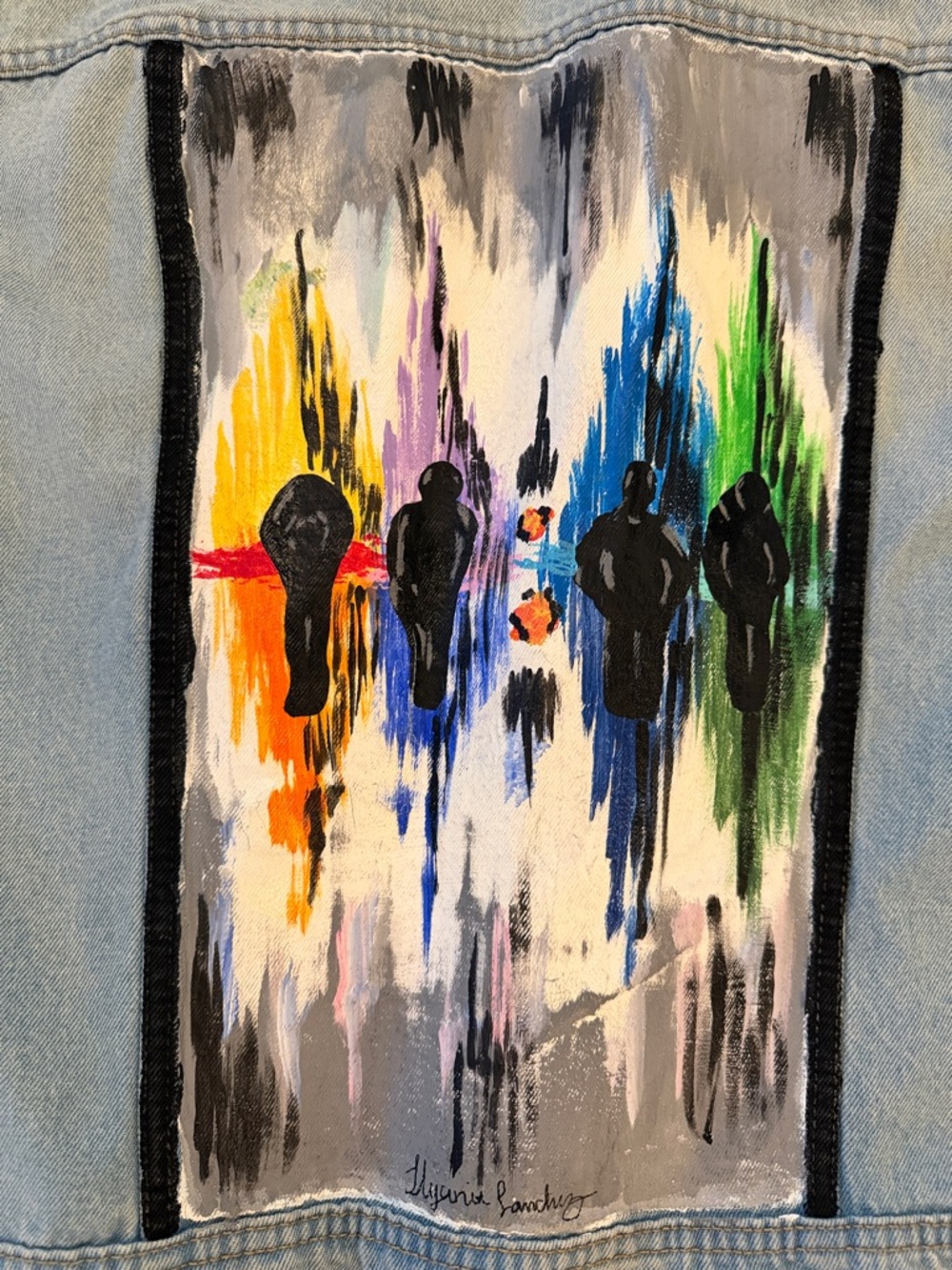 Hand-Painted Denim Jacket - Picture 4 of 5